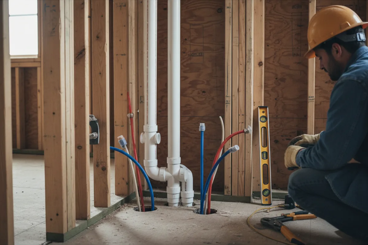 Drain and supply rough-in during Toilet Repair and Installation in Mapleton